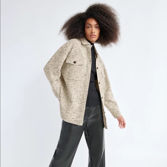 Aritzia Babaton Joan Oversized Shirt Jacket Shacket NWT - Picture 3 of 8